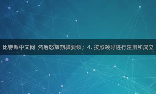 比特派中文网 然后怒放期骗要领;4. 按照领导进行注册和成立