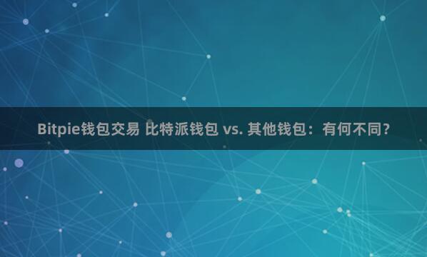 Bitpie钱包交易 比特派钱包 vs. 其他钱包：有何不同？