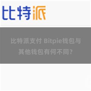 比特派支付 Bitpie钱包与其他钱包有何不同？