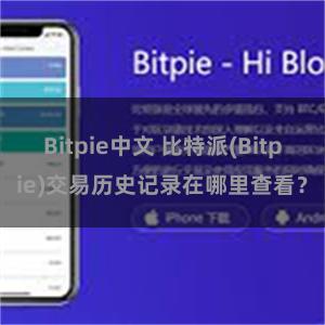 Bitpie中文 比特派(Bitpie)交易历史记录在哪里查看？