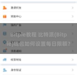 Bitpie教程 比特派(Bitpie)钱包如何设置每日限额？