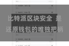 比特派区块安全  是还原钱包的唯独把柄