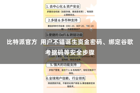 比特派官方 用户不错诞生资金密码、绑定谷歌考据码等安全步骤